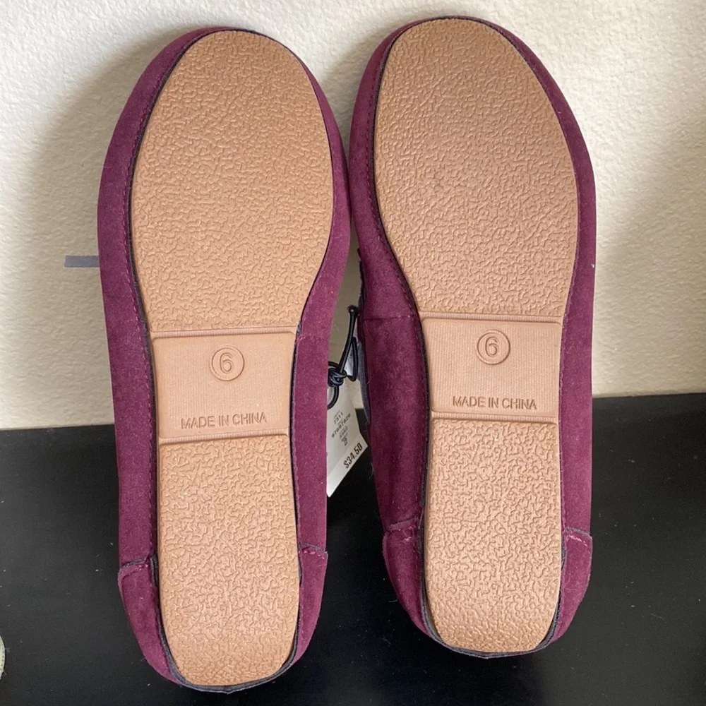Prince & Fox Fur Lined Shoes, Size US 6W, Maroon, New with Tag - Picture 8 of 9
